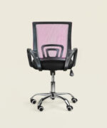 Καρέκλα εργασίας Bric από τεχνητό δέρμα και ύφασμα mesh σε ροζ μαύρο χρώμα - Image 5