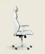 Καρέκλα γραφείου διευθυντική Torck από ύφασμα microfiber & τεχνητό δέρμα σε γκρι και λευκό χρώμα - Image 3