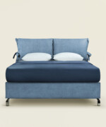 Κρεβάτι Hypnos υφασμάτινο 150-160Χ190/200εκ. διπλό σε denim blue χρώμα - Image 5