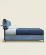 Κρεβάτι Hypnos υφασμάτινο 150-160Χ190/200εκ. διπλό σε denim blue χρώμα - Image 2