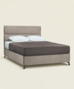 Κρεβάτι Scott king size 190-200Χ200/200εκ. υφασμάτινο με καπιτονέ σχέδιο σε μπεζ χρώμα