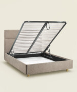 Κρεβάτι Scott king size 190-200Χ200/200εκ. υφασμάτινο με καπιτονέ σχέδιο σε μπεζ χρώμα - Image 5