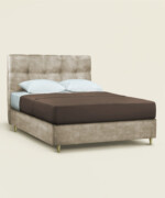Κρεβάτι Sting υπέρδιπλο 170-180Χ190/200εκ. υφασμάτινο velvet touch σε χρώμα brown beige