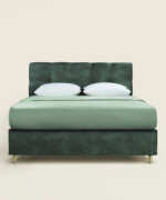 Κρεβάτι Sting ημίδιπλο 130Χ190/200εκ. υφασμάτινο velvet touch σε χρώμα κυπαρισσί - Image 5