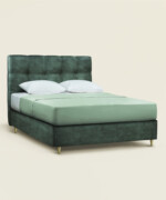 Κρεβάτι Sting ημίδιπλο 130Χ190/200εκ. υφασμάτινο velvet touch σε χρώμα κυπαρισσί