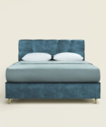 Κρεβάτι Sting king size 190-200Χ190/200εκ. υφασμάτινο velvet touch σε χρώμα ocean blue - Image 5
