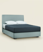Κρεβάτι Swift ημίδιπλο 110-120Χ190/200εκ. υφασμάτινο suede like σε χρώμα blue grey