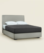 Κρεβάτι Swift μονό υφασμάτινο suede like σε χρώμα light grey