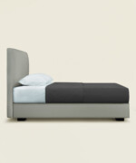 Κρεβάτι Swift μονό υφασμάτινο suede like σε χρώμα light grey - Image 2