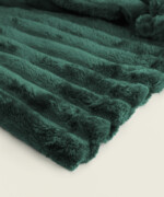 Ριχτάρι κουβέρτα μαλακό flannel 170Χ250εκ. σε σκούρο πράσινο χρώμα σχέδιο corduroy - Image 3