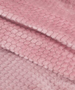 Κουβέρτα flannel μαλακή διπλή 200×220 εκ. με σχέδιο honeycomb σε ροζ χρώμα - Image 2