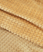 Κουβέρτα flannel μαλακή διπλή 200×220 εκ. με σχέδιο honeycomb σε κίτρινο χρώμα - Image 2