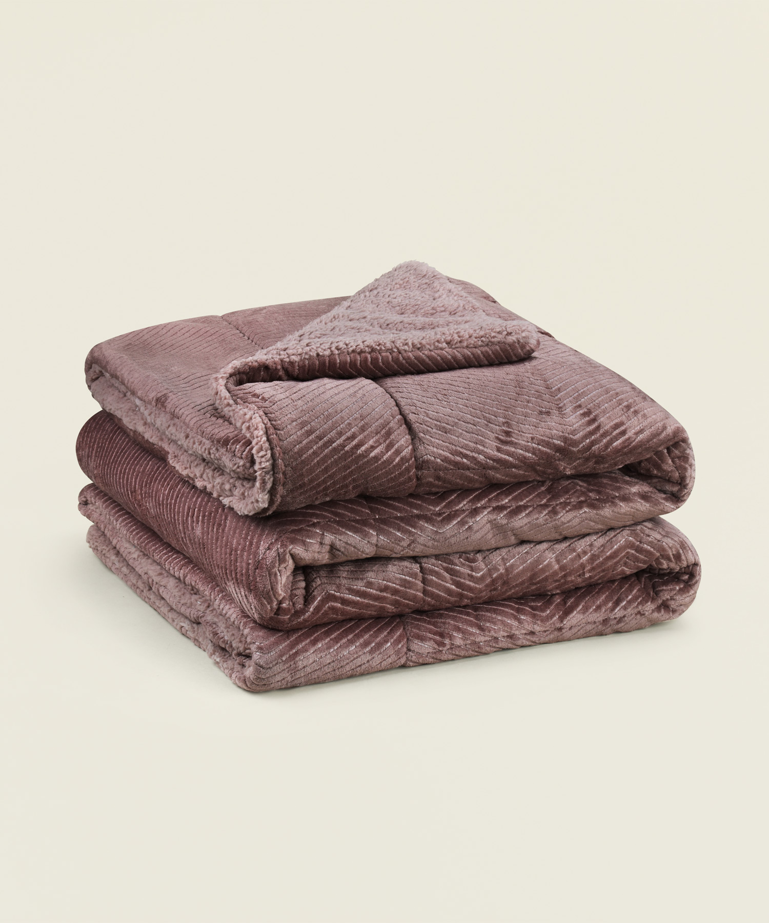 Κουβερτοπάπλωμα Arrow διπλής όψης flannel sherpa μονό 160X230εκ. σε χρώμα σάπιο μήλο - Image 1