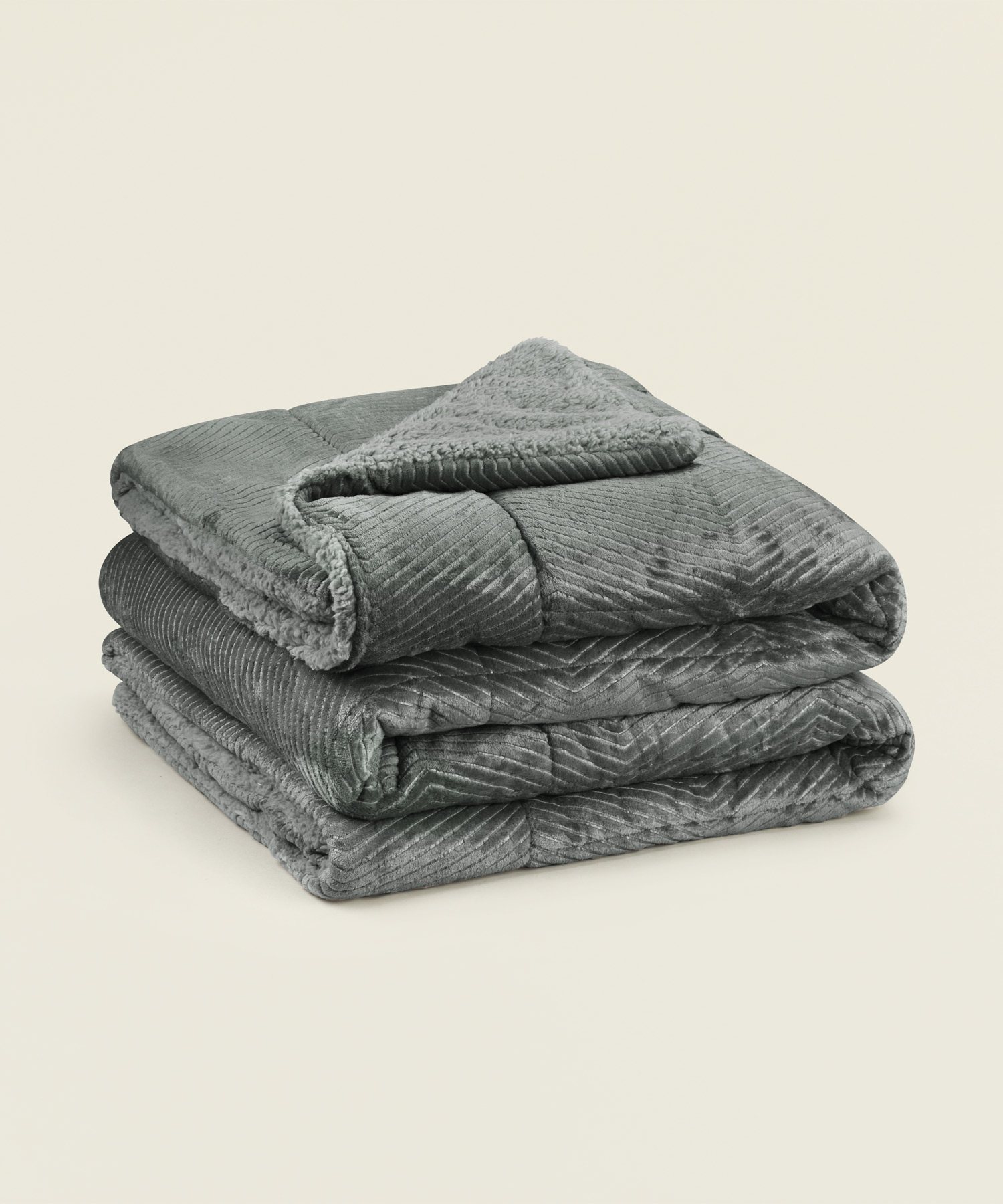 Κουβερτοπάπλωμα Arrow διπλής όψης flannel sherpa διπλό 220X240εκ. σε χρώμα γκρι - Image 1
