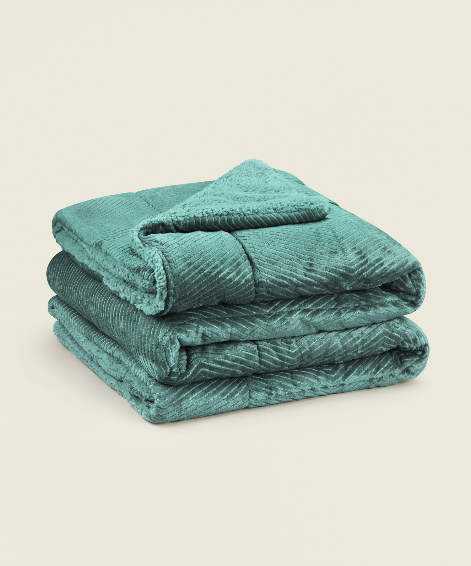 Κουβερτοπάπλωμα Arrow διπλής όψης flannel sherpa mονό 160Χ230εκ. σε χρώμα πετρόλ - Image 1