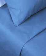 Σεντόνι σετ μονό βαμβάκι polyester σε διχρωμία γαλάζιο μπλε - Image 3