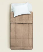 Κουβερτοπάπλωμα Arrow διπλής όψης flannel sherpa μονό 160Χ230εκ. σε χρώμα σκούρο μπεζ - Image 4